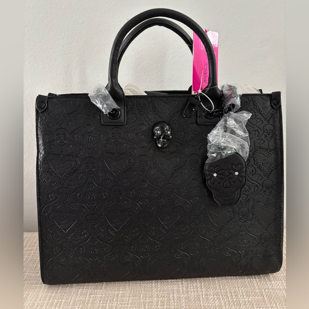 Betsey Johnson Embossed Skull Tote Bag XOKIARA